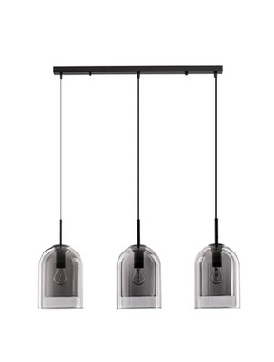 Nova Luce Pendelleuchte Hängeleuchte VELOR E27 LED 3-fach Schwarz Rauchgrau dimm