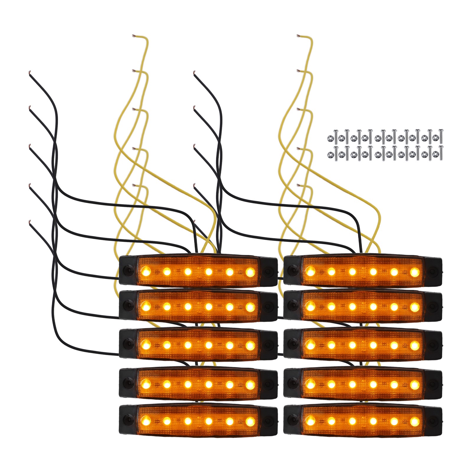 Feu marqueur lumière 6 LED ambre haute luminosité pour remorque, balisage latéral étanche IP67