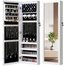 Modern White Jewelry Organizer - Wall/Door Mountable