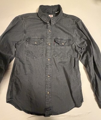 Levi S Jeans Hemd Langarm Grau Größe S Relaxed Fit Herren Freizeithemd