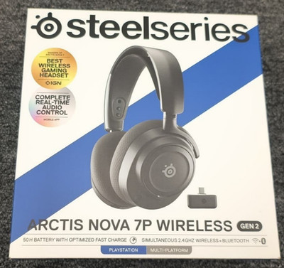 SteelSeries Arctis Nova 7P Wireless Over-Ear Gaming Headset - Black - New