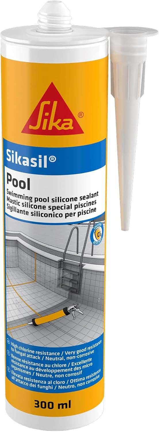 Sika Sikasil Pool Silicone Sealant, Grey, 300ml | For Swimming Pools And Wet Areas – Suitable For Internal And External Use - Image 2