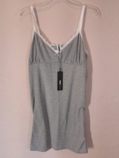 Fashion Nova Getting Sleepy Ribbed Sleep Gown Heather Grey Size XL