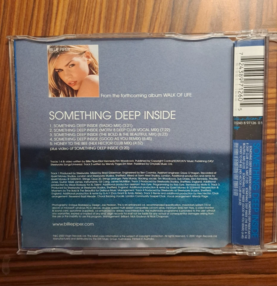 Billie Piper Something Deep Inside CD Single 2000 5 Track Inc. Video Oz Pressing - Image 4 of 4