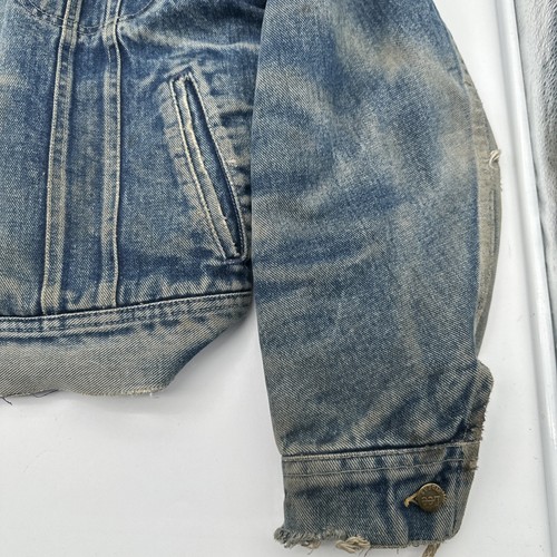 Giacca vintage Lee Storm Rider uomo denim colletto foderato flanella taglia 42R invecchiata - Foto 2 di 19
