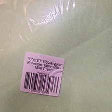 60" x 120" Rectangular Solid Polyester Tablecloth, Mint Green