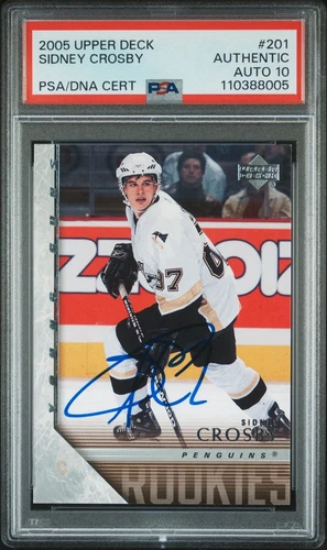 2005 UD Sidney Crosby Young Guns PSA Auto 10 Rookie Card RC Penguins #201