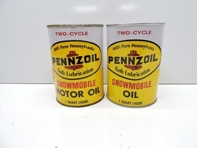 *UNOPENED* Vintage Pennzoil Snowmobile Two-Cycle Motor Oil Cans L20