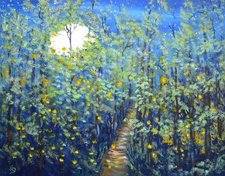 Firefly Summer original painting 11x14 on canvas board landscape painting