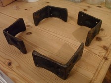 1 set of 4 cast iron chest table corner brackets 3" x 3" butchers block brackets