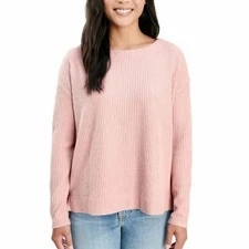 Splendid Blush Light Pink waffle knit thermal long sleeve tee Small