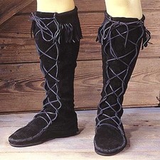 Quality Medieval & Renaissance Black Suede Boots. Costume Re-enactment LARP UK.9