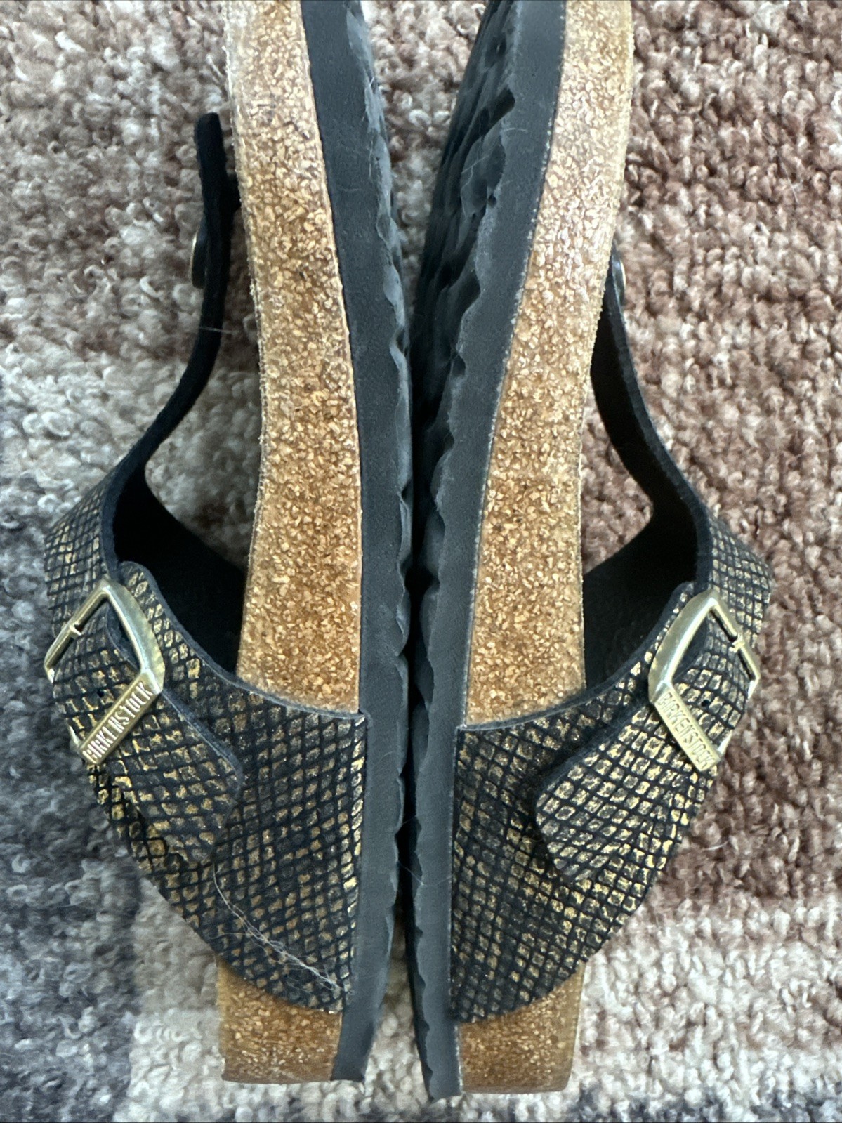 Birkenstock Gizeh Sandals in Shiny Python Black/G… - image 9