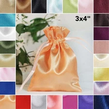 60 pcs 3x4" SATIN FAVOR BAGS Wedding Party Reception Gift Favors WHOLESALE