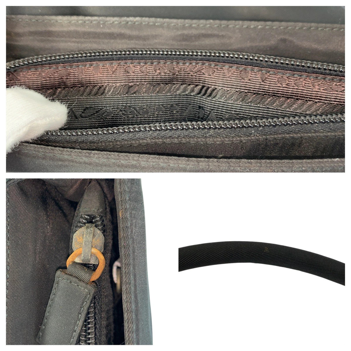 Prada Testu Triangle Logo Plate Black Silver Hardware Nylon Shoulder Bag Tote La — image 5