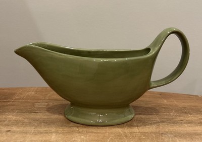 Pottery Barn Sausalito Sage Green Gravy Boat Serving Handle Pour Spout Dish