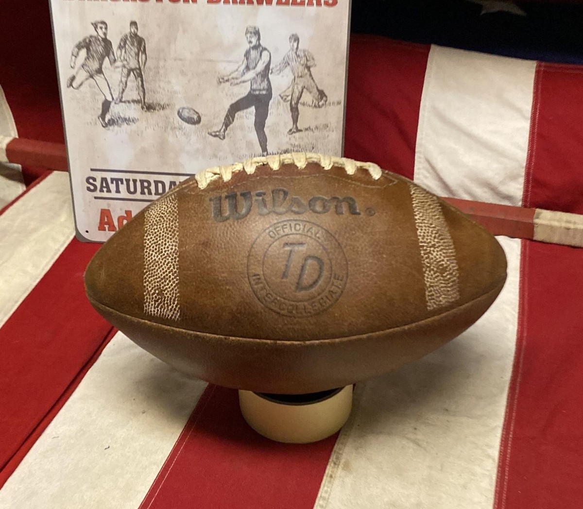 Vintage 1970s Wilson Leather Official Intercollegiate Football TD