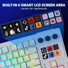 DARKFLASH K87PRO TKL MECHANICAL KEYBOARD WITH 6 LCD STREAM CONTROL KEYS -  WHITE