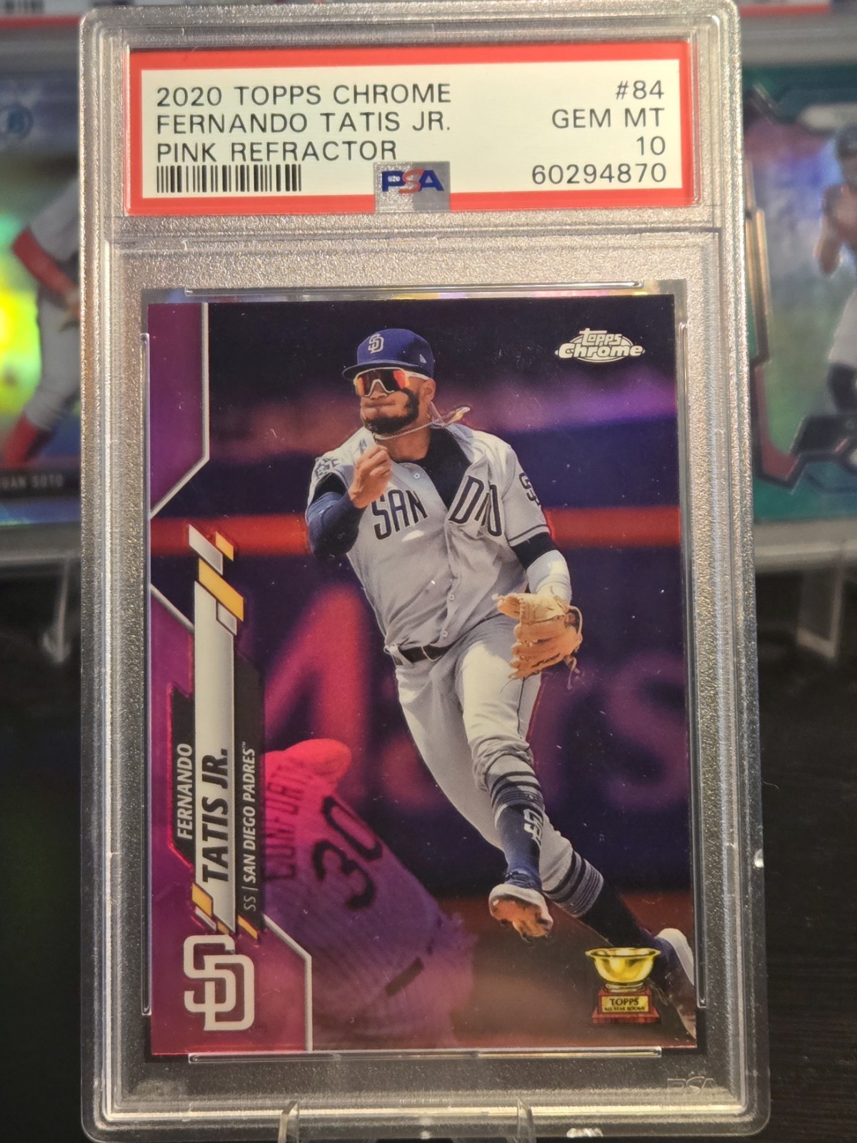 2020 Topps Chrome Fernando Tatis Jr #84 Pink Refractor Rookie Cup PSA 10 Padres