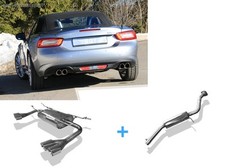 FOX Edelstahl Duplex Sportauspuffanlage Fiat 124 Spider je 2x76mm doppelwandig