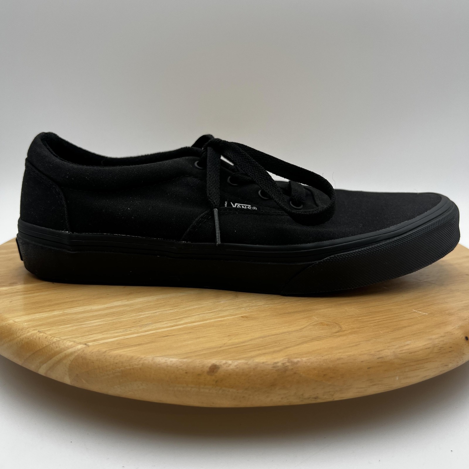 Vans Shoes Youth Size 7 Black Canvas Low Top Lace Up Skate Casual Sneakers