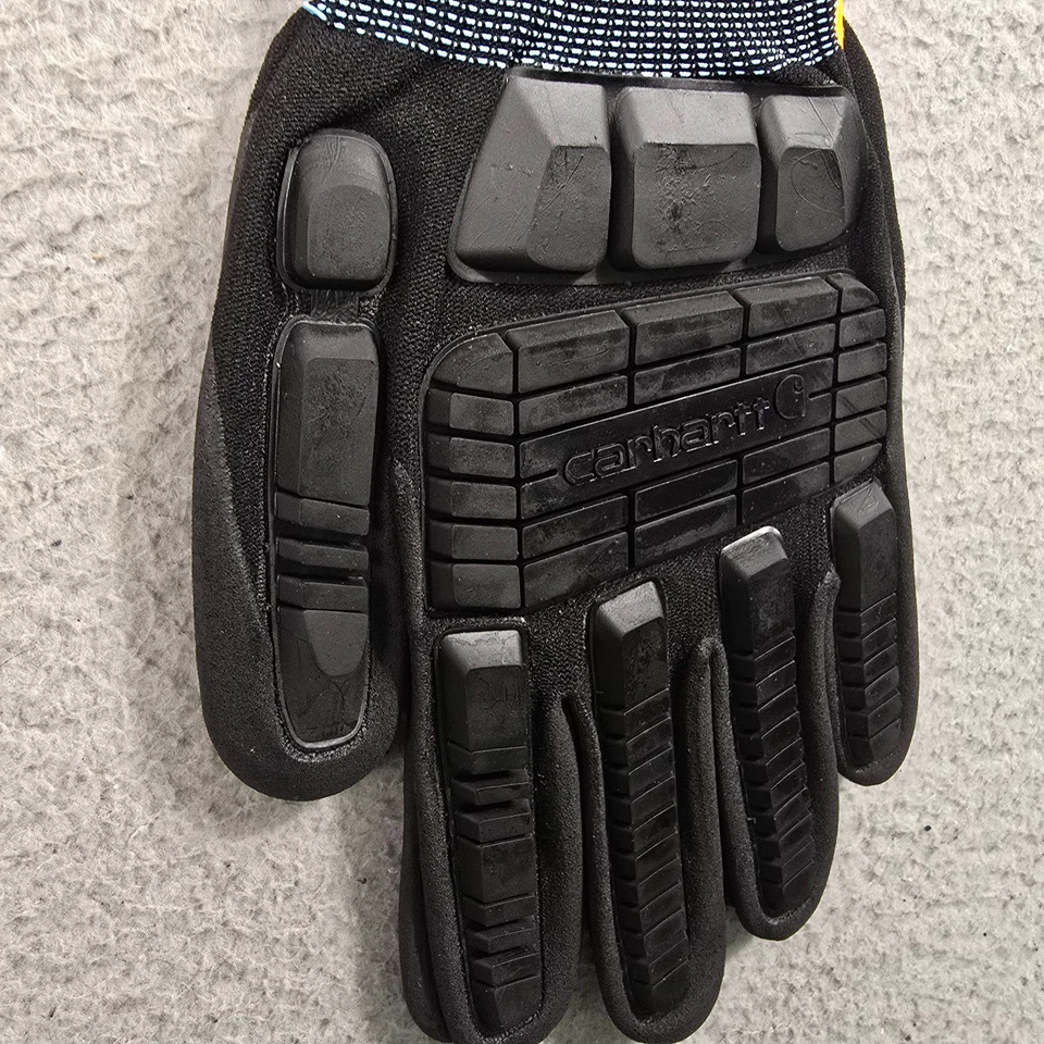 Guantes híbridos Carhartt C-Grip para hombre grandes L negros tejidos agarre de goma elásticos nuevos con etiquetas Foto 3 de 4