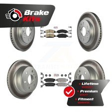 Front Ceramic Rear Semi-Metallic Pad Coated Brake Rotor Kit For Drum rear brakes