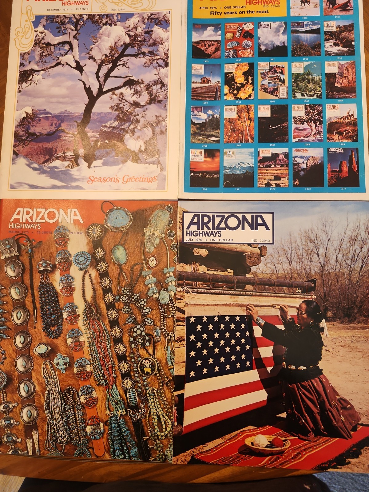 Arizona Highways Magazine Lot  4 Ea Dec April March 1977 July 1976