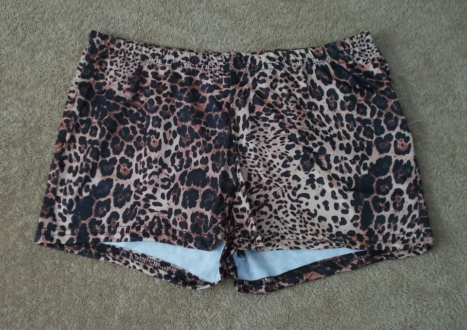 Animal Print Botín Shorts Alto Elástico Sensación Sedosa Suave Coqueto Talla L 26 x 2 Foto 2 de 4