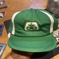 Vintage 80s Pioneer Seeds SnapBack Trucker Hat Cap Farm Agriculture Patch USA