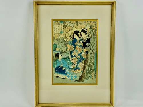 KUNISADA 19th century Original Japanese Woodblocks 3 Plates/ Prints Shiba Seal - Bild 7 von 12