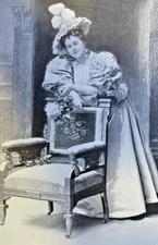 1896 Vintage Magazine Illustration Actress Marie Valleau