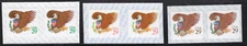 Lot of 3  2595 2596 2597  29c Eagle/Shield - Green Brown Red  Pairs - MNH