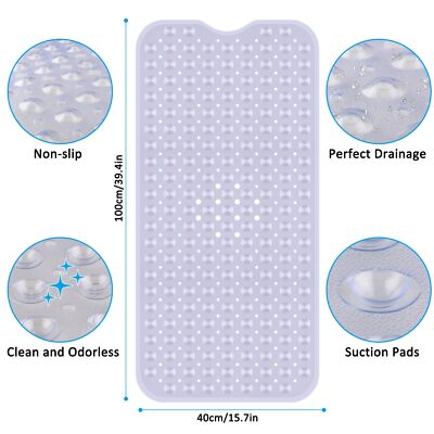 Tappetino Doccia Antiscivolo DoDuo 100x40 Cm | Con Ventose, Resistente Alla Muffa, In PVC - Foto 12