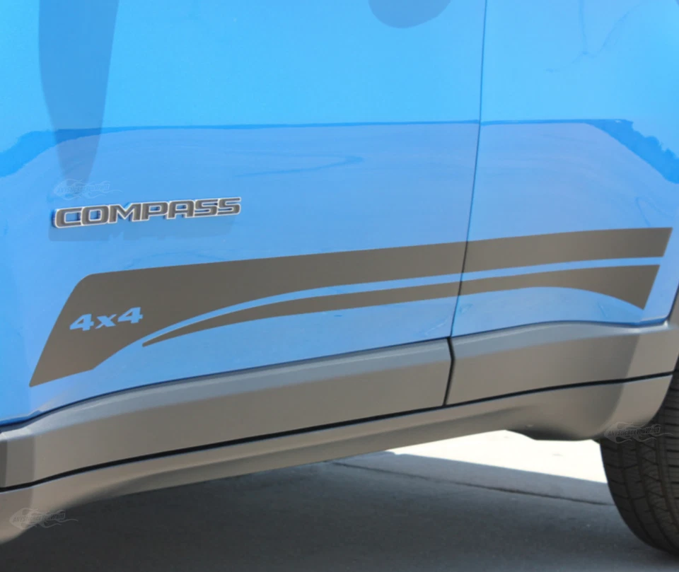 x2 Course Side Stripe Vinyl Decals Fits Jeep Compass 2017-2025 — 第 4/4 张图片