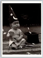 Postcard Baby with Cards Nothing Up My Sleeves 1982 33S