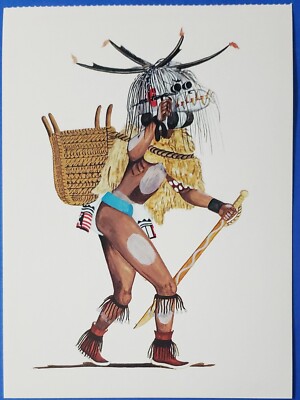 Postcard Hopi Awatovi Soyok Taka Kachina Cliff Bahnimptewa