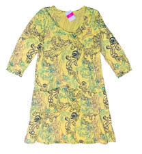FRESH PRODUCE Small Daffodil YELLOW WAVERLEY SWIRL 79 DALIA POCKETS Dress NWT S