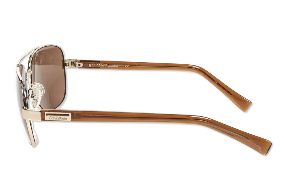 Calvin Klein Men's Sunglasses Gold/Brown Metal Sunglasses - Image 3 of 4