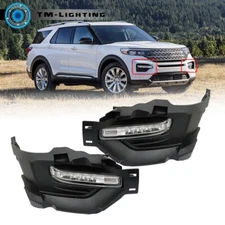 Bumper Fog Light LED DRL Lamps&Cover For 2020-2021 Ford Explorer Right&Left Side