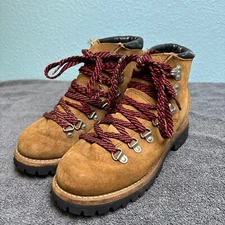 Vintage Herman Shoes and Boots Mens 7M Mountaineering Hiking Suede Vibram 1970's