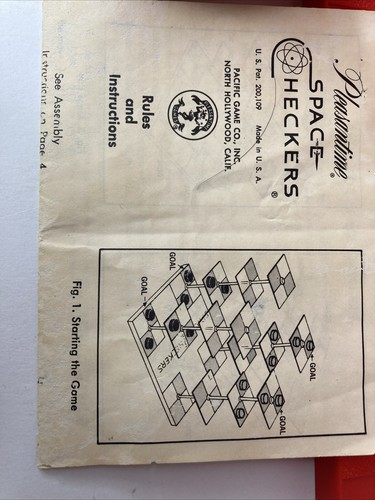 Vtg Pleasantime Games Boardgame Space Checkers Box Fair/VG SciFi Star Trek Cmple - Picture 10 of 19