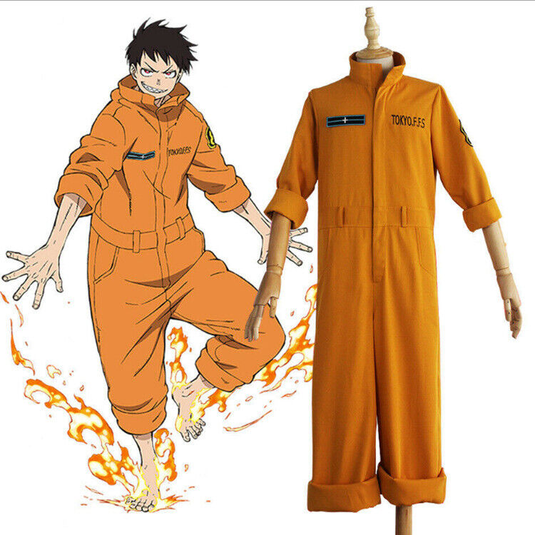 Fire Force Shinra Kusakabe Maki Oze Uniform Outfit Anime Cosplay Costume 