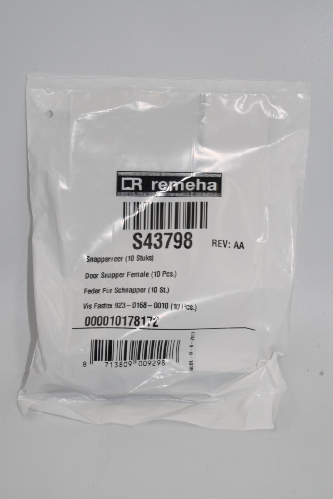 Remeha-Broag Door snapper female- S43798 10 PACK- NEW- FREE UK MAINLAND DELIVERY