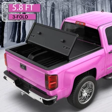 5.7/5.8FT 3Fold FRP Hard Tonneau Cover for 2009-2024 Dodge Ram 1500 Truck Bed