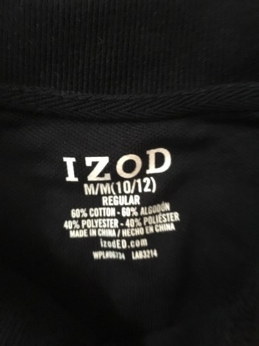 Izod Boys Navy blue Long sleeve polo Size M(10/12) - Picture 3 of 3
