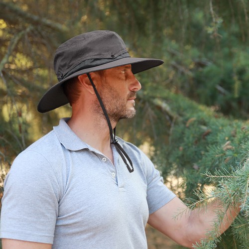 Wide Brim Bucket Hat UV Sun Protection 