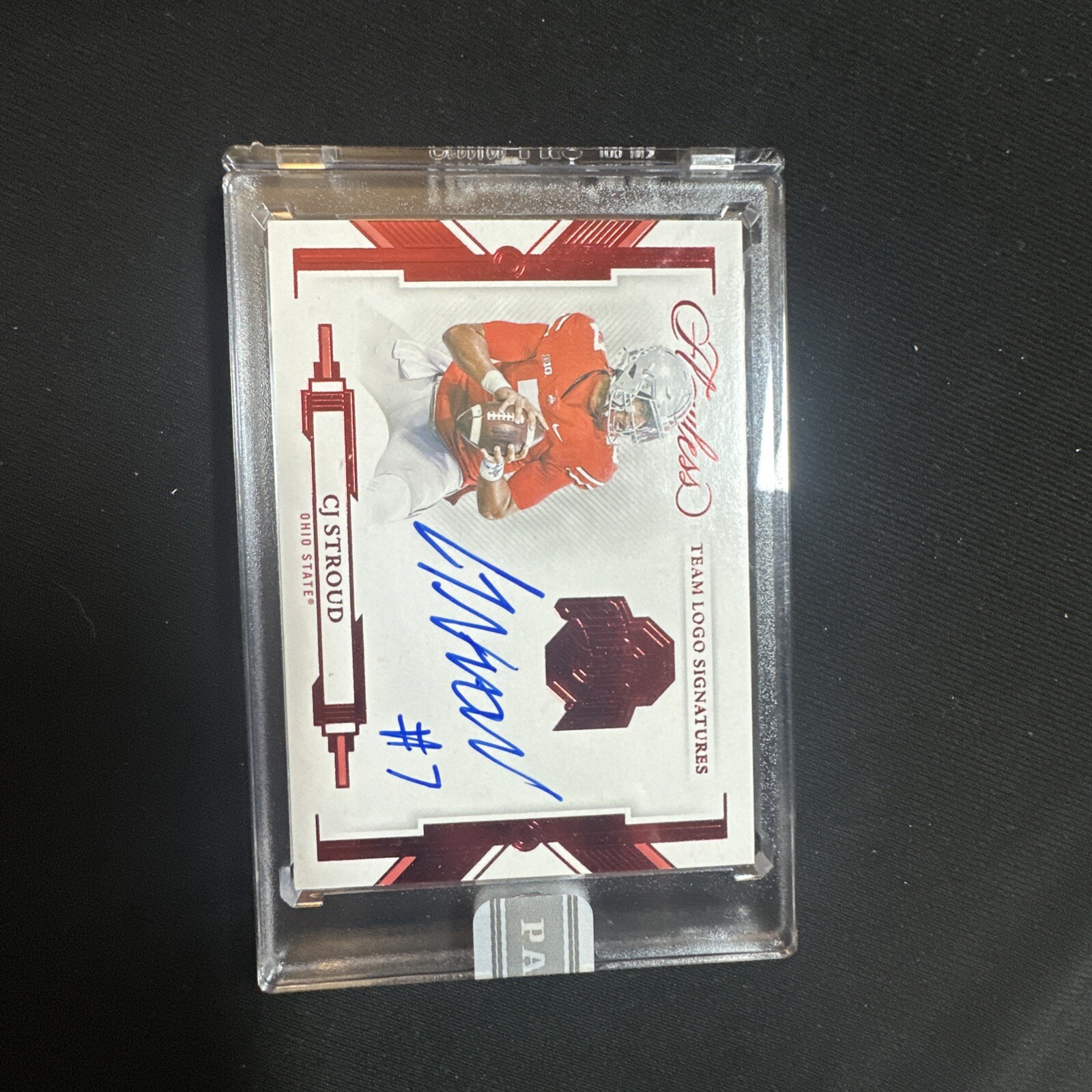 2022 Flawless Collegiate C.J. STROUD white box AUTO - 1/1 one of one- team logo view 2