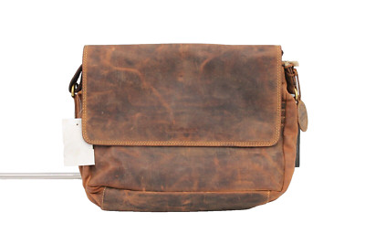 Vintage Greenburry Brown Leather Messenger Bag NP:  149.95