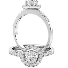 0.80 Ct Simulated Diamond Wedding Engagement Ring 14K Solid White Gold Size 6